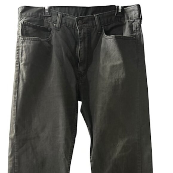 Men's Levi's 505 Cotton Black Denim Jeans-Size 36x30-Bootcut-5 Pocket Design - Picture 1 of 8